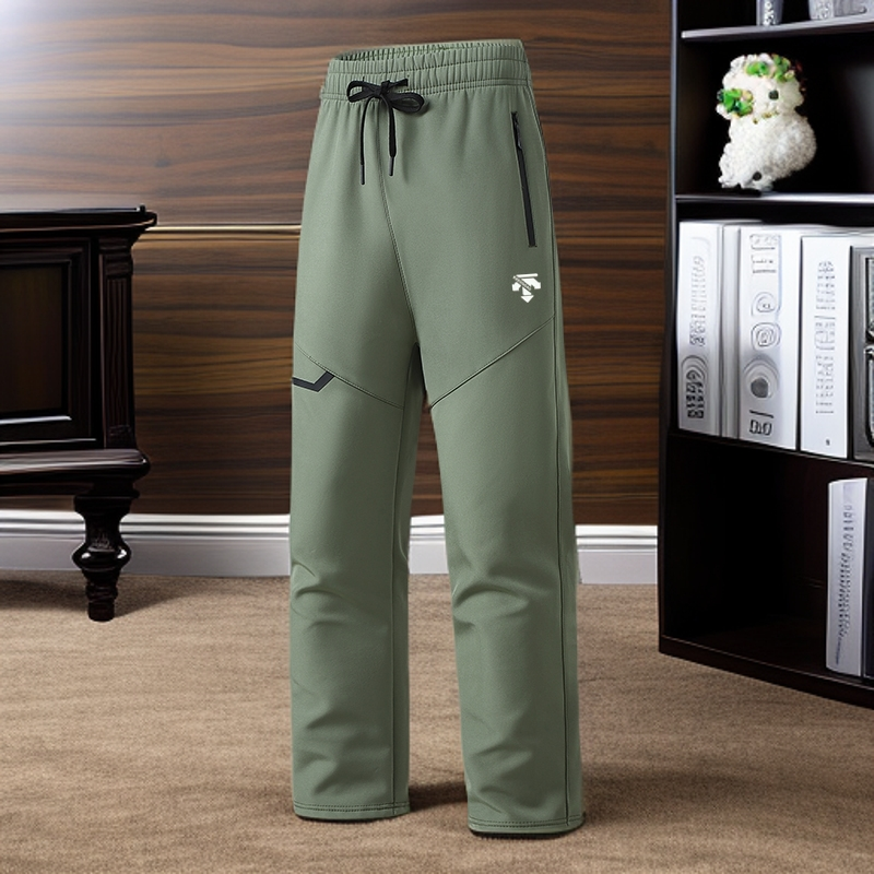 迪桑户外软壳男士冲锋裤秋冬裤登山加绒防水防风工装直筒裤运动裤