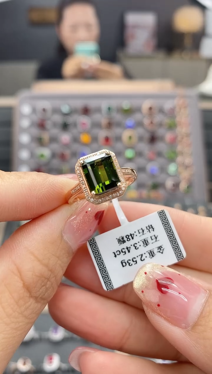 【闪购商品】碧玺戒指18K金镶嵌3.45   