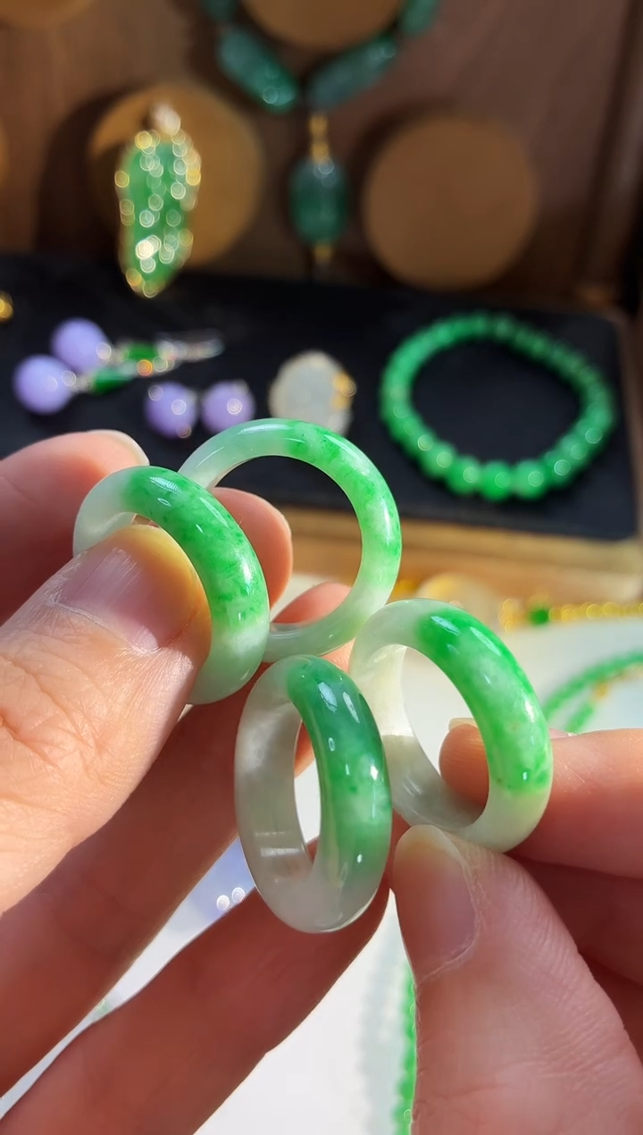 未镶嵌戒指翡翠戒指15-16（多样性发货发一个）