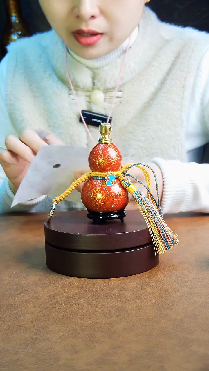 【闪购商品】154直播一物一图大漆酒葫芦送底座送挂绳