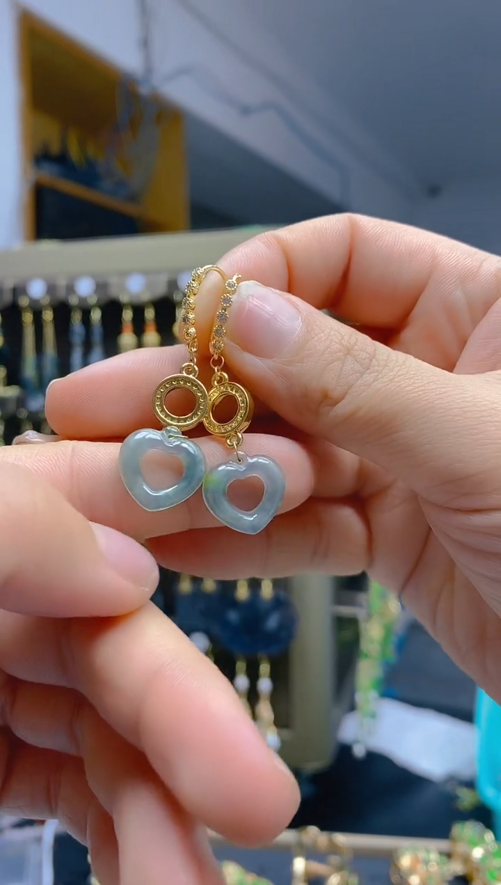 【闪购商品】翡翠耳饰合金0482翡翠耳钩