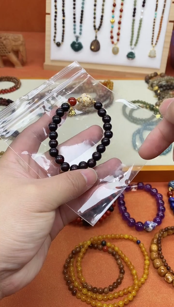 手串檀香紫檀（小叶紫檀）未镶嵌08印度小叶大漆单圈