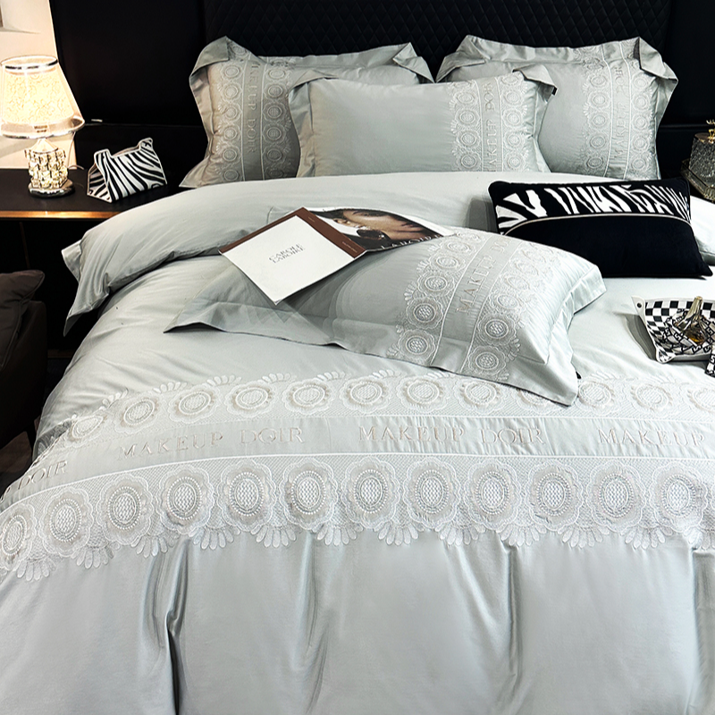 法尔蔓  100支全棉匹马棉长绒棉高端刺绣法式工艺款轻奢四件套