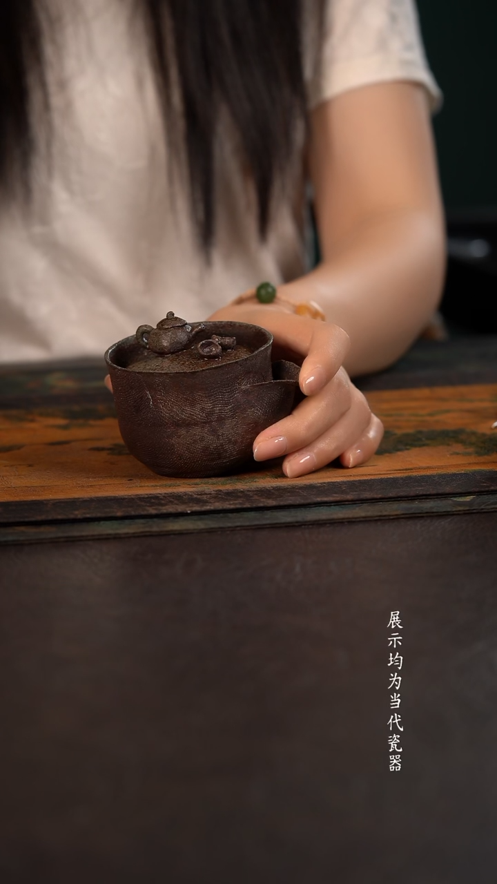 140c伟壶柴烧手抓壶 吃茶去