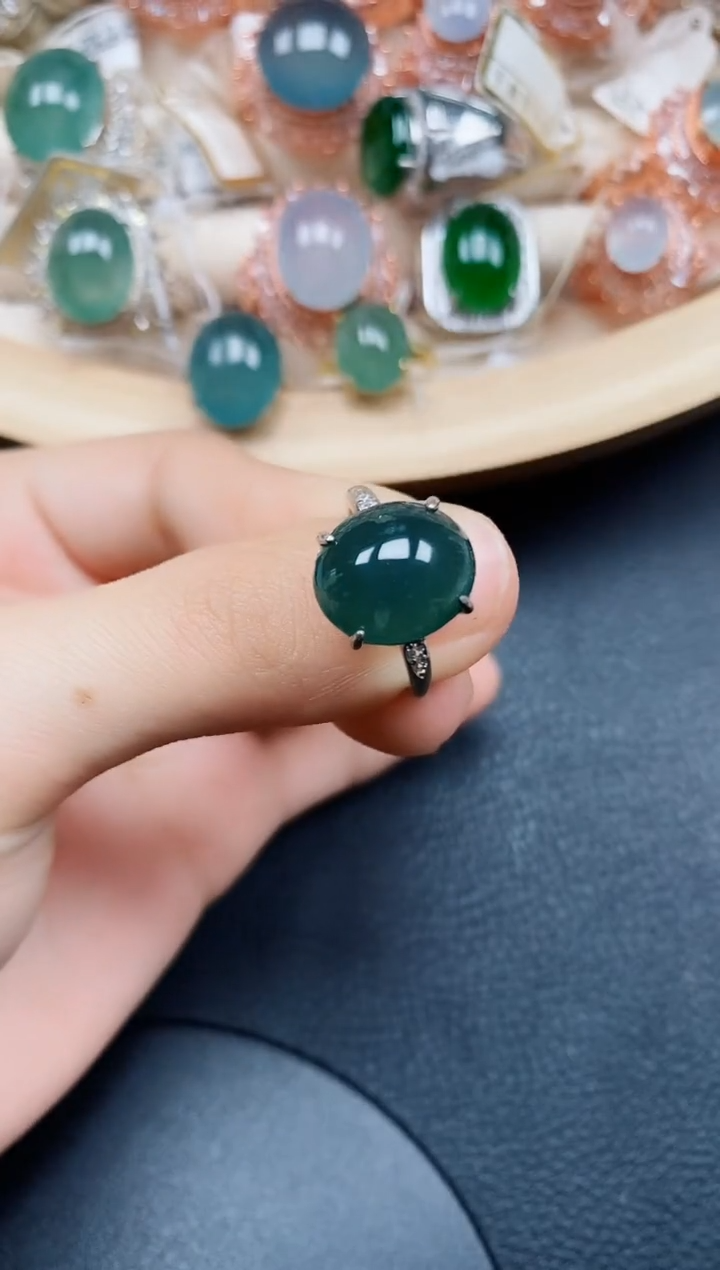 【闪购商品】翡翠戒指银S925镶嵌翡翠