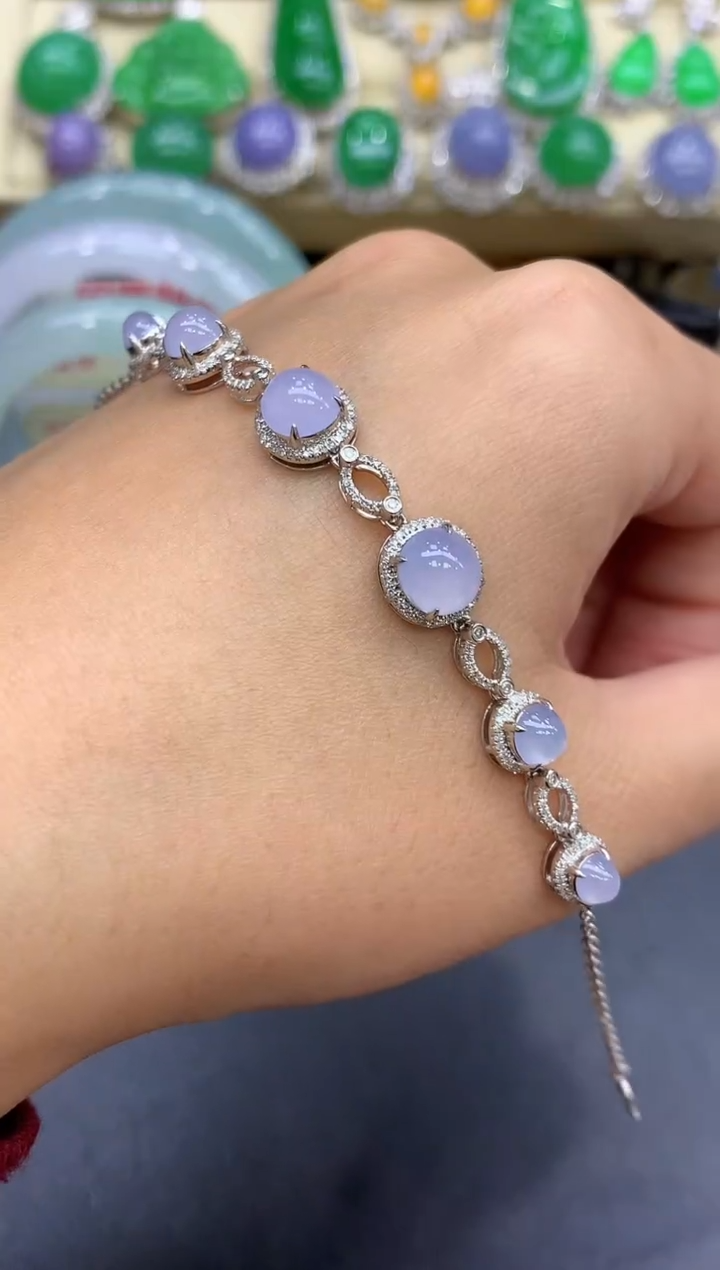 18K金镶嵌手链翡翠297-中国好珍宝