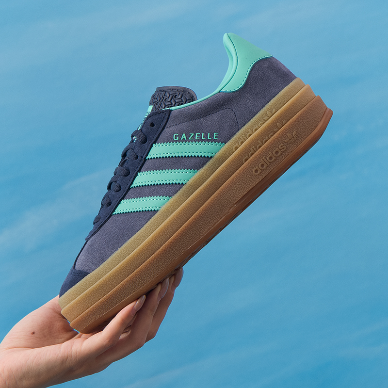 【冬日穿搭】阿迪达斯三叶草女鞋新款运动Gazelle厚底休闲鞋 JQ6437