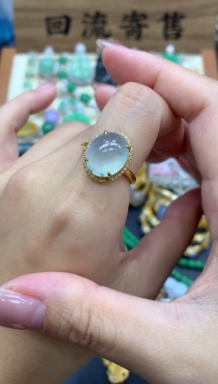 【闪购商品】翡翠戒指18K金镶嵌280-中国好珍宝