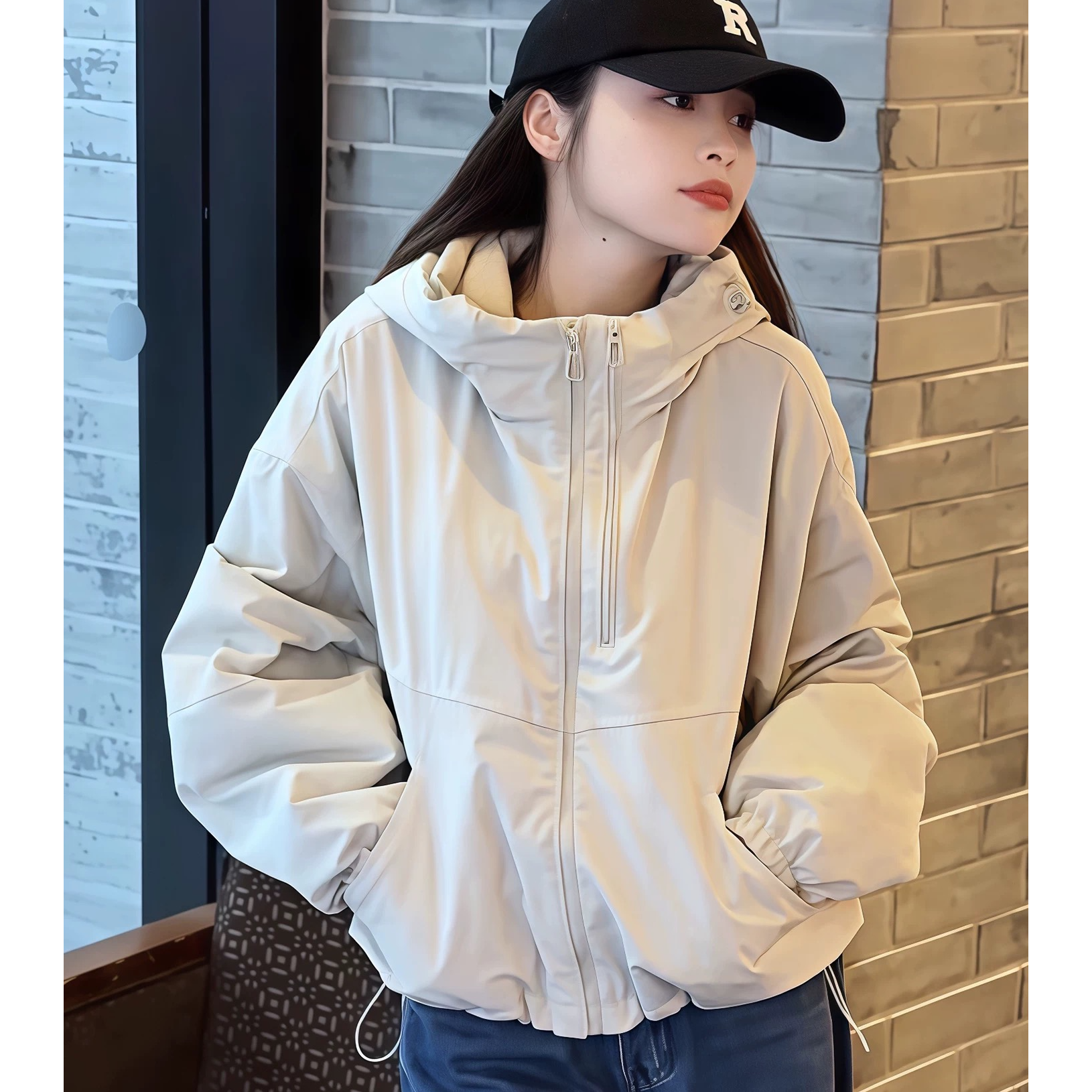 高级感连帽加棉冲锋衣短外套女2025秋冬新款夹克休闲运动时尚上衣