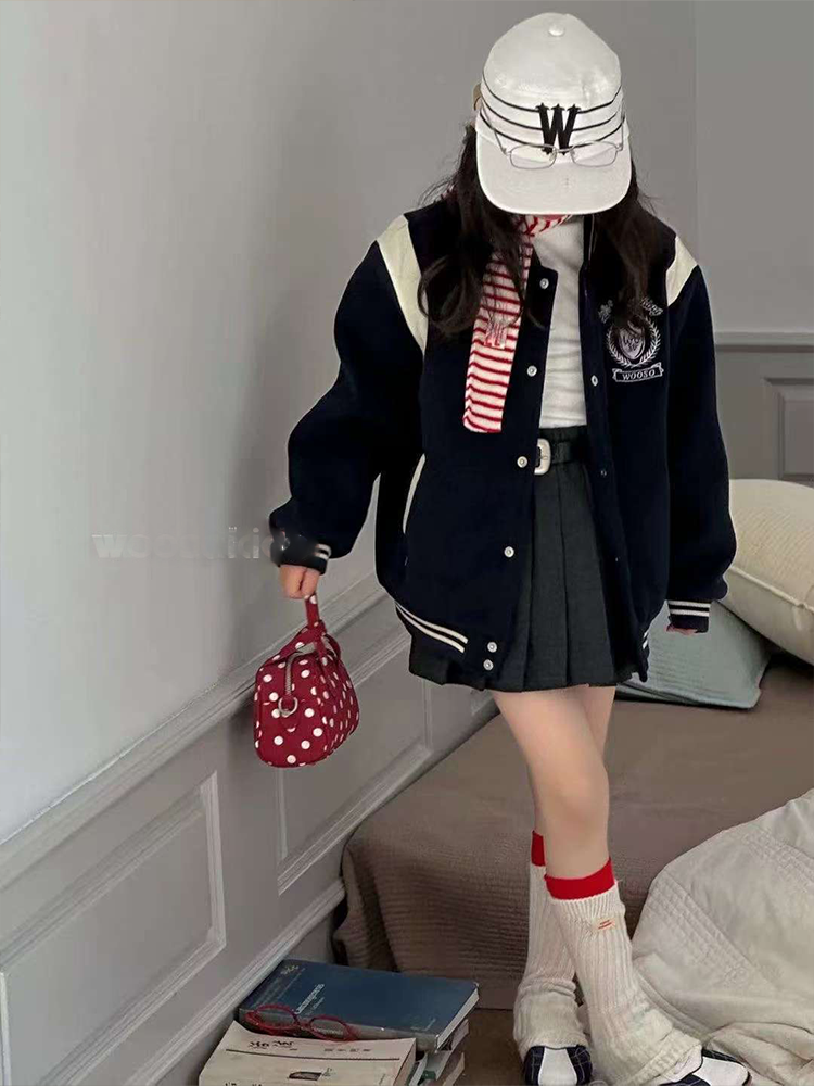 中大童2025加棉棒球服外套