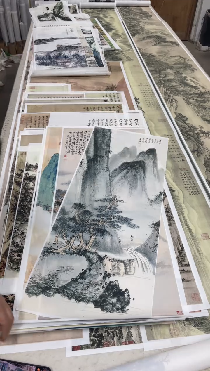 10 张大千山水 微喷复刻