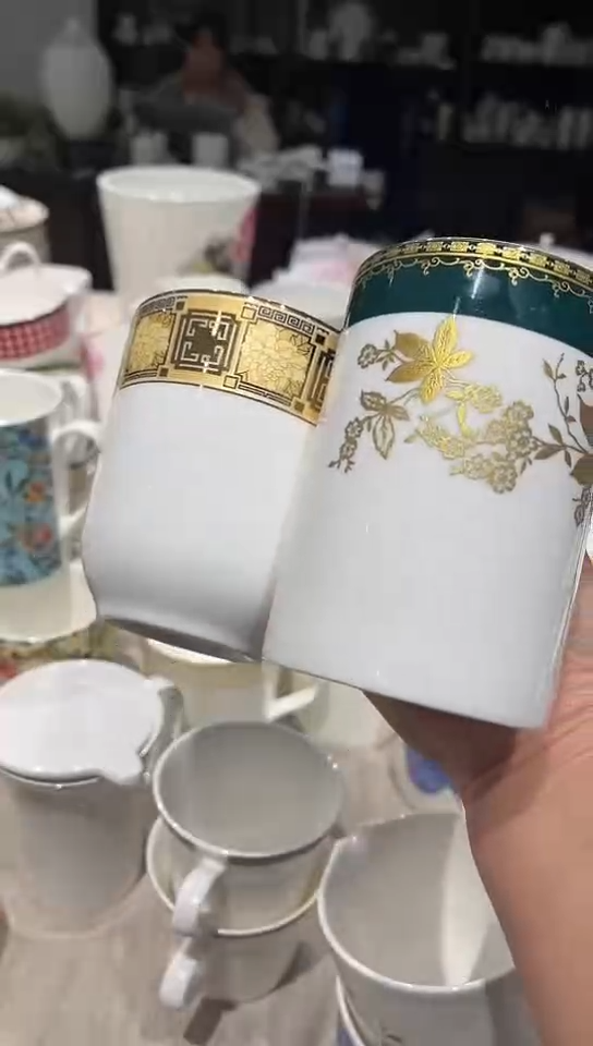 瓷水杯2只隆达骨瓷