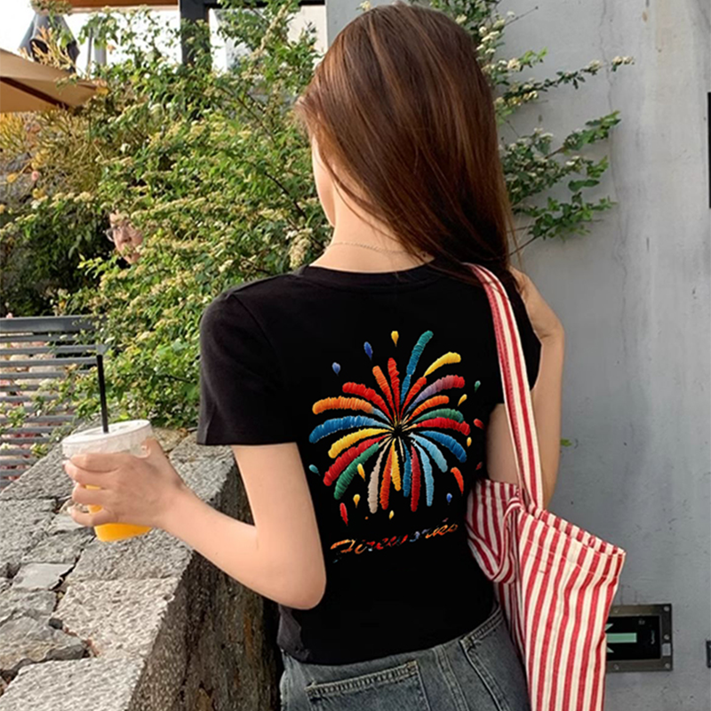 【现货】韩系修身辣妹短款t恤短袖显瘦夏季百搭时尚洋气衣服女