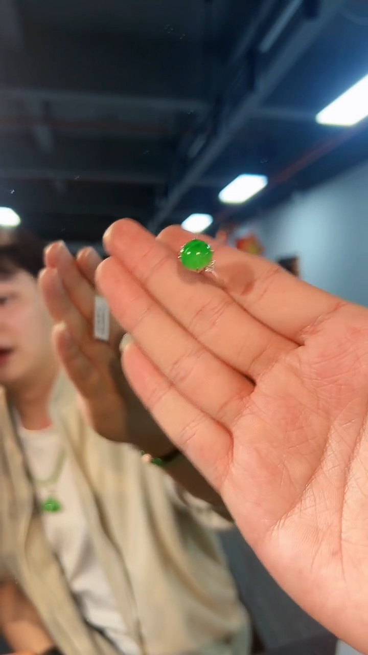 【闪购商品】翡翠戒指18K金镶嵌缅料A货/支持复检/一件