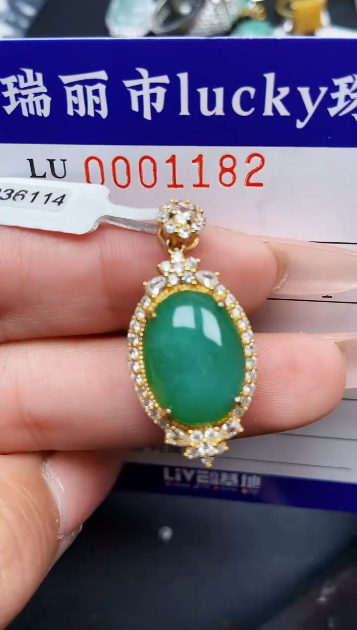 【闪购商品】翡翠颈饰银S925镶嵌1182