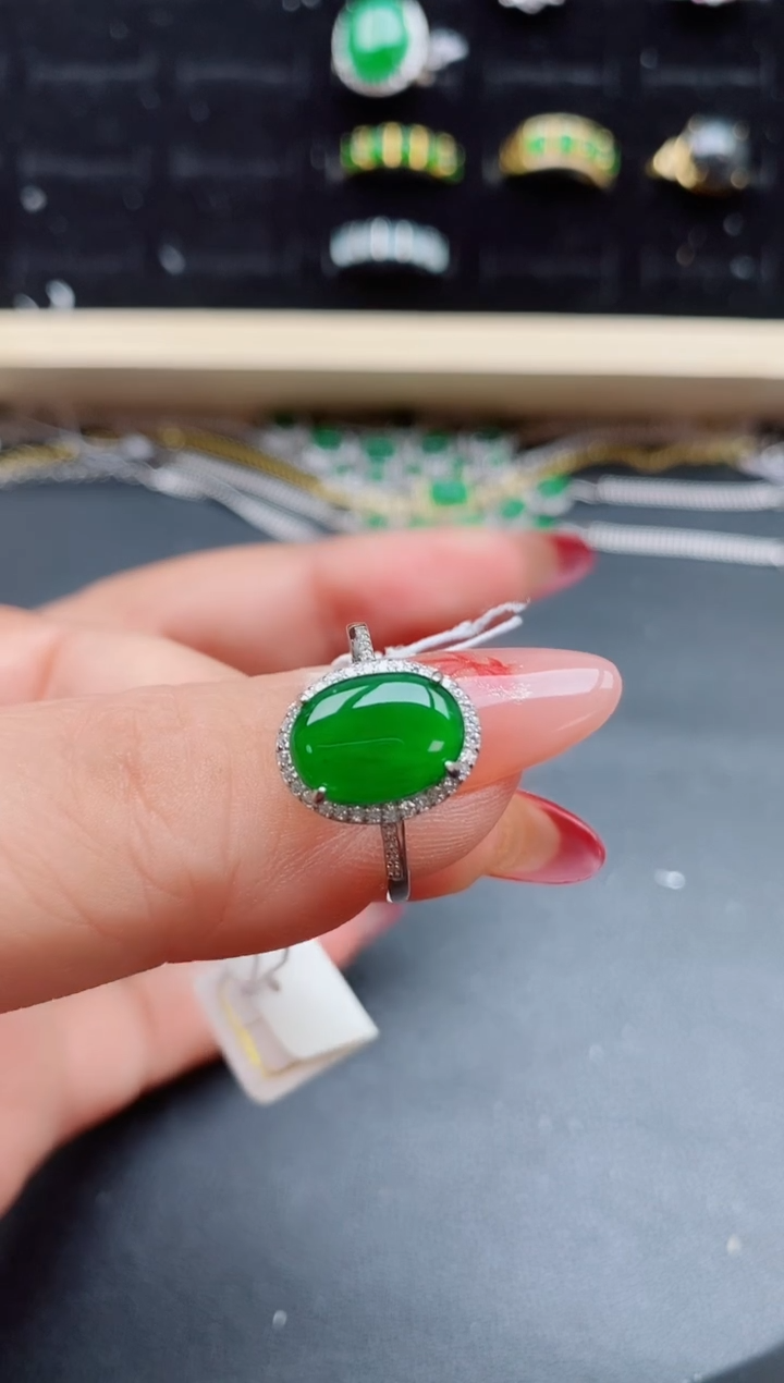 【闪购商品】翡翠戒指银S925镶嵌21321