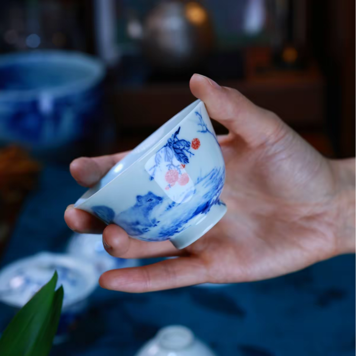张剑平老师，松树茶杯茶具陶瓷家用，约80CC
