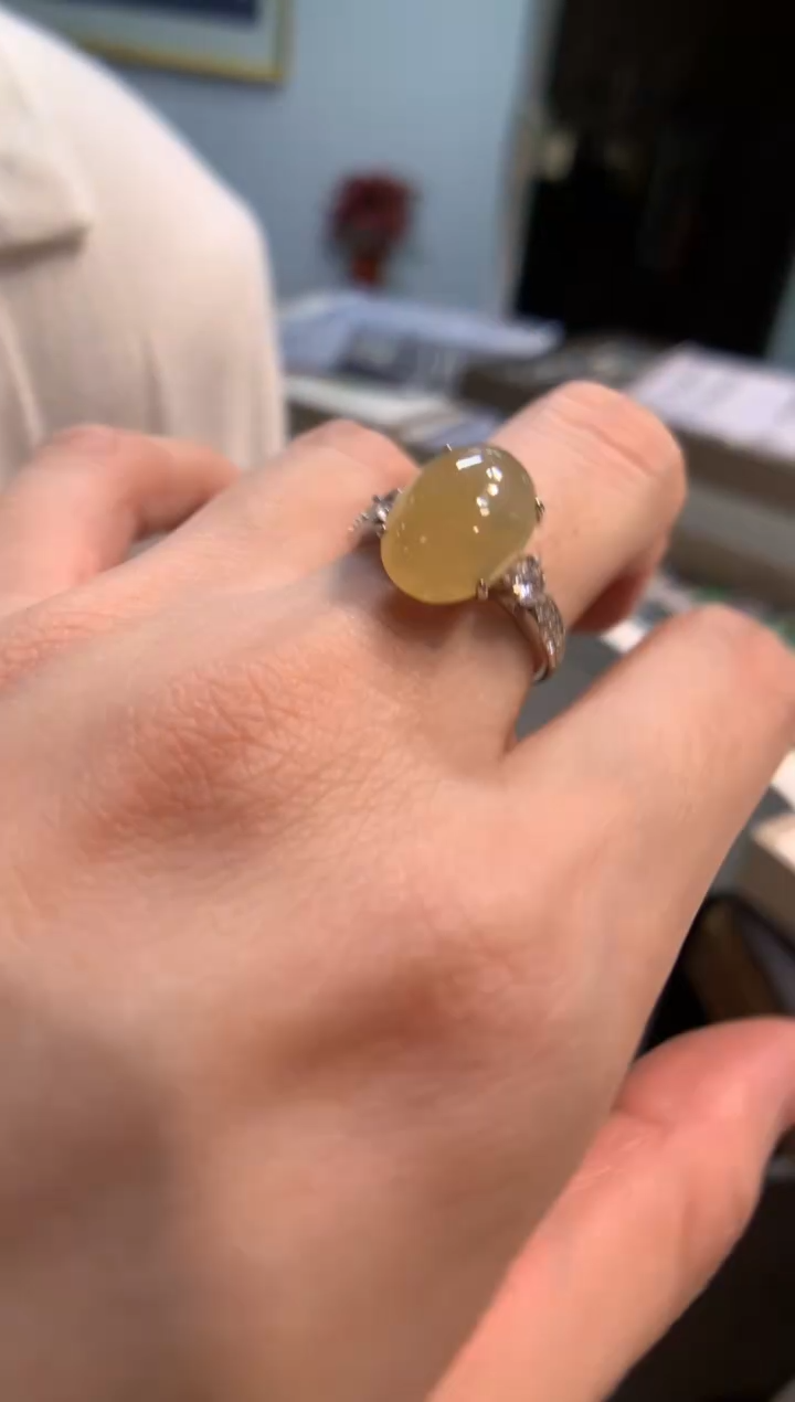 银S925镶嵌戒指翡翠戒指