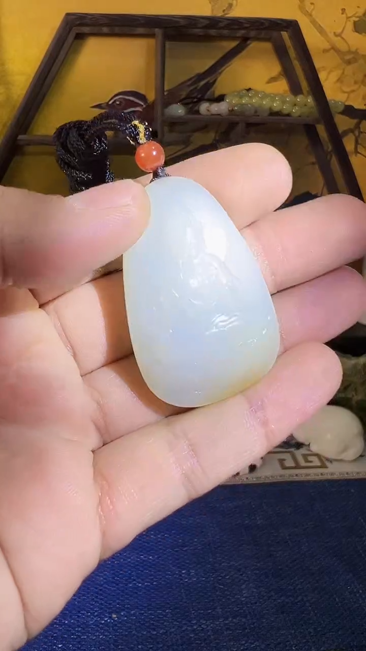 【闪购商品】和田玉挂件未镶嵌和田 月光观音+堂（飞铃文玩）