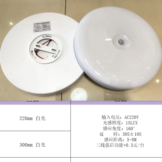 福灯堡LED光源感应光源灯泡三防灯专拍【拍下灯才发】三色变光高亮