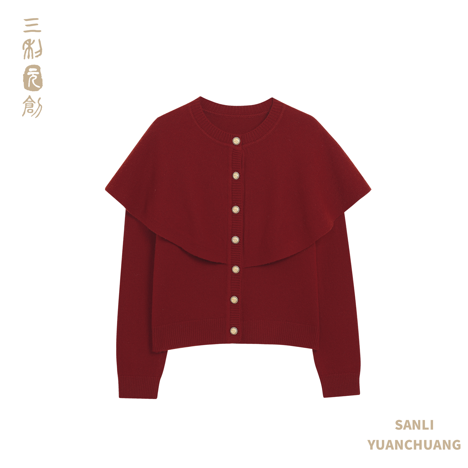 三利元创法式宫廷浪漫100羊毛斗篷开衫巴洛克风纽扣柔软保暖6151