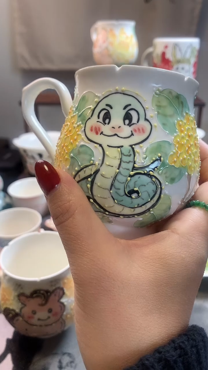 一味*手绘*纳财蛇