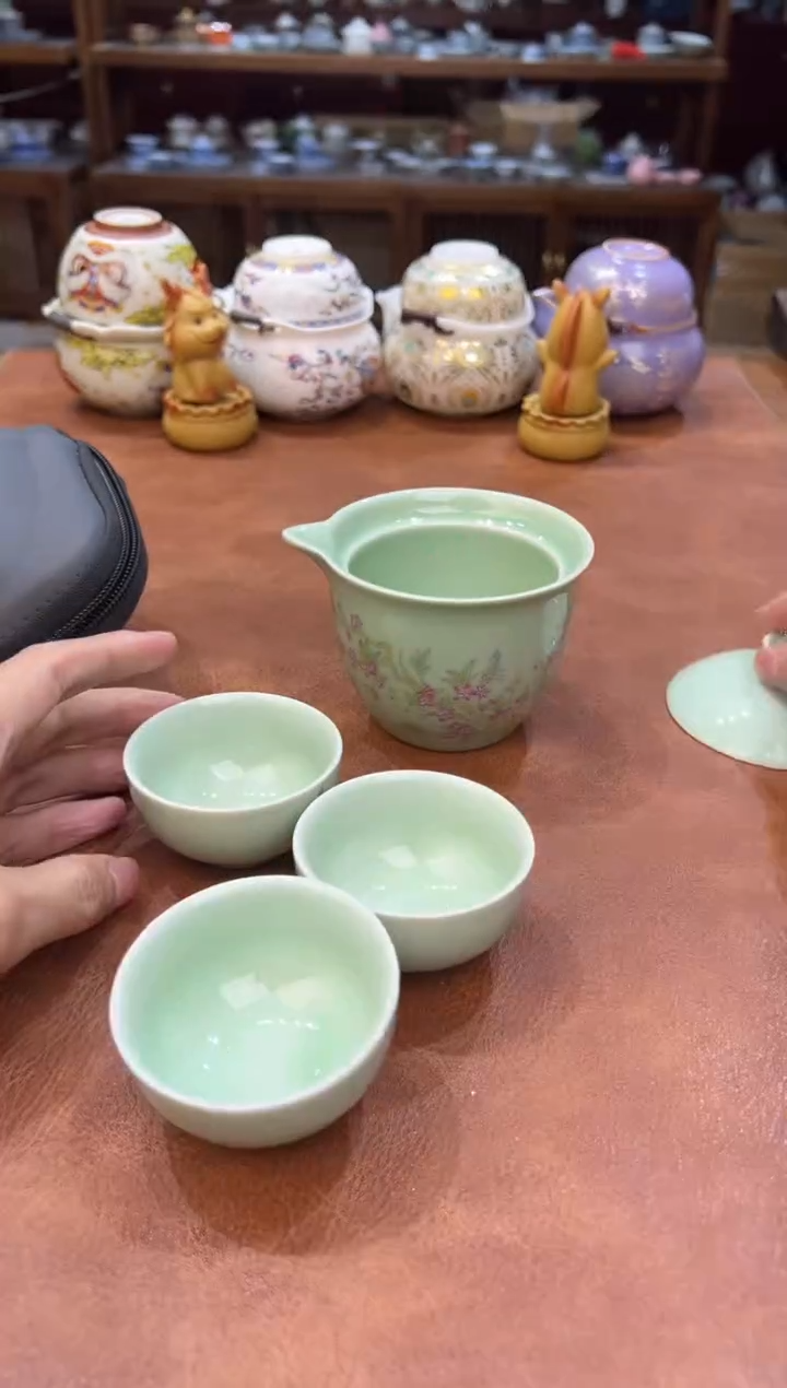 真的很便宜会开片的旅行茶具