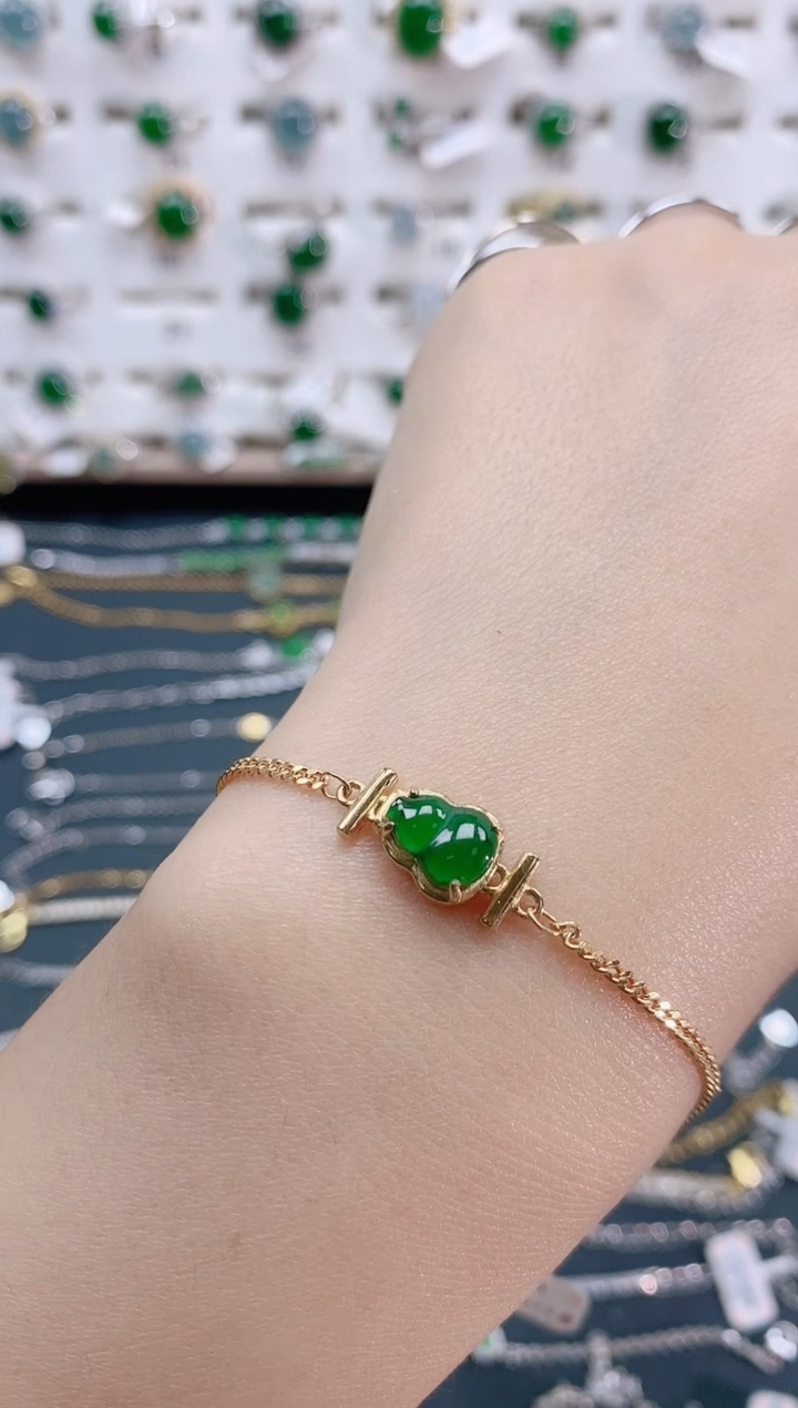 【闪购商品】翡翠手链银S925镶嵌天然翡翠