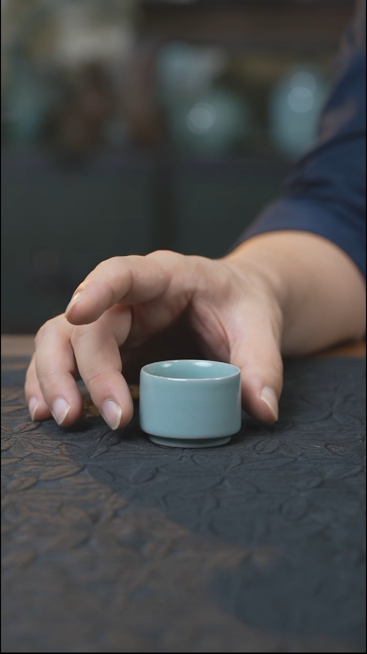 汝瓷 （拾汝）（天青）一口杯
