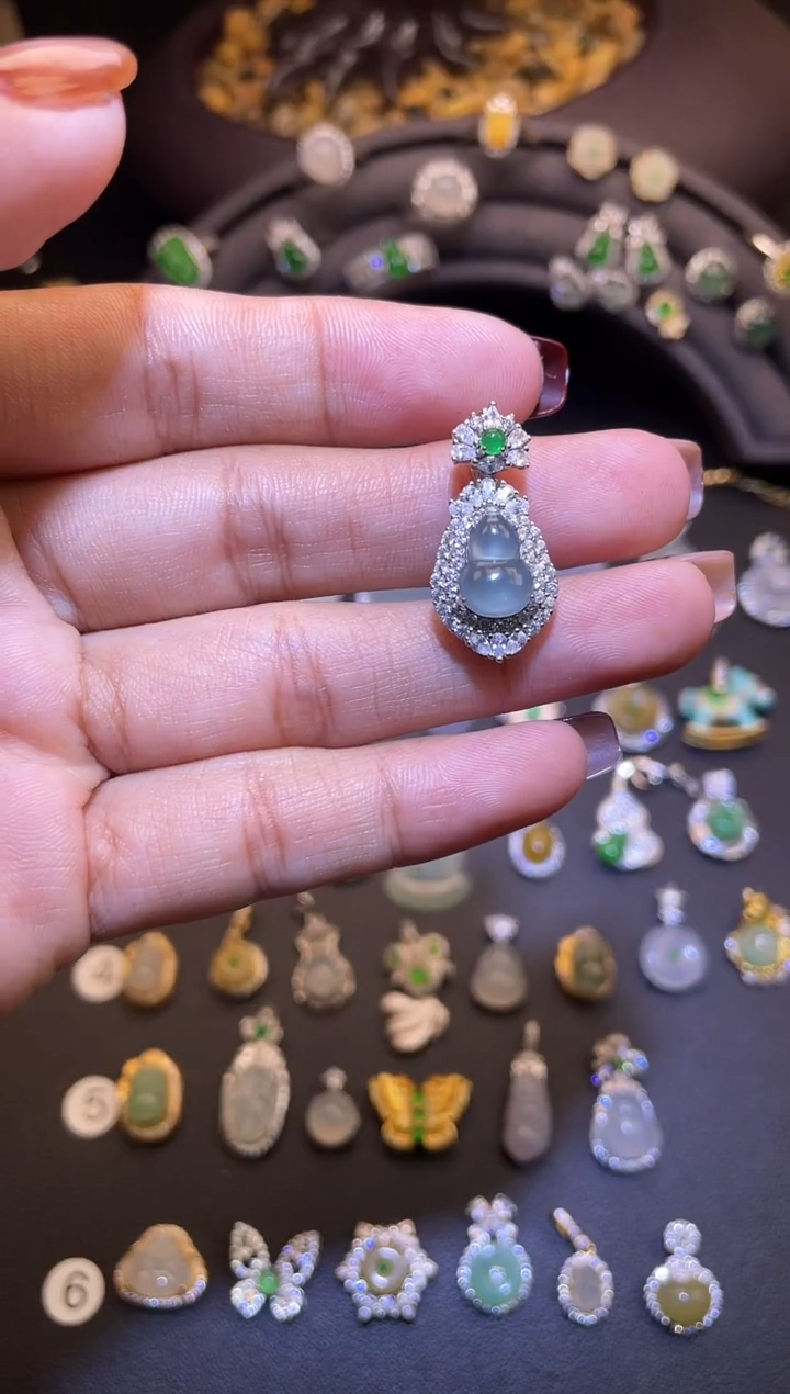 吊坠(不含链)银S925镶嵌翡翠1