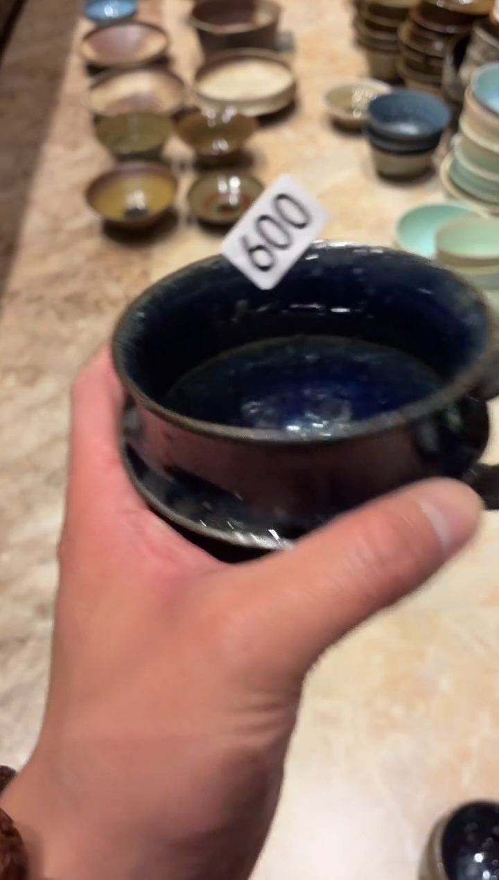 瓷片车**?600微瑕长生蓝手工咖啡杯1个