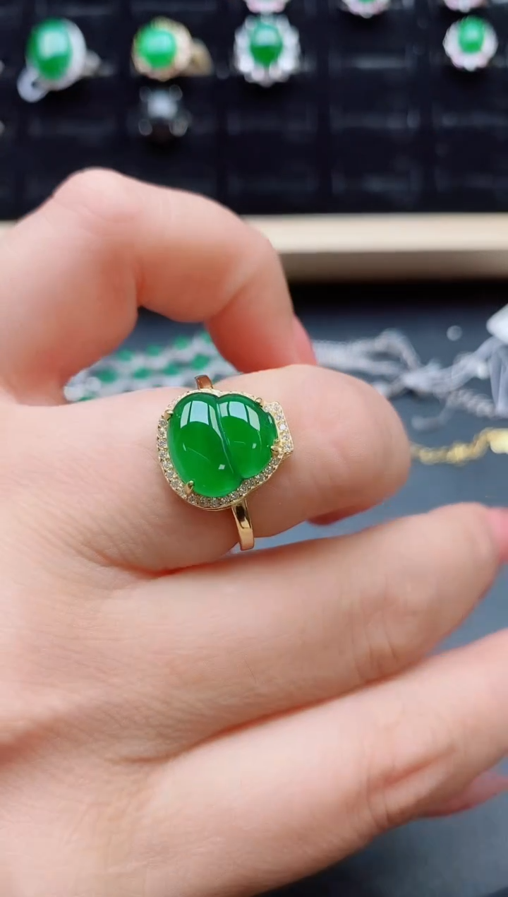【闪购商品】翡翠戒指银S925镶嵌1321