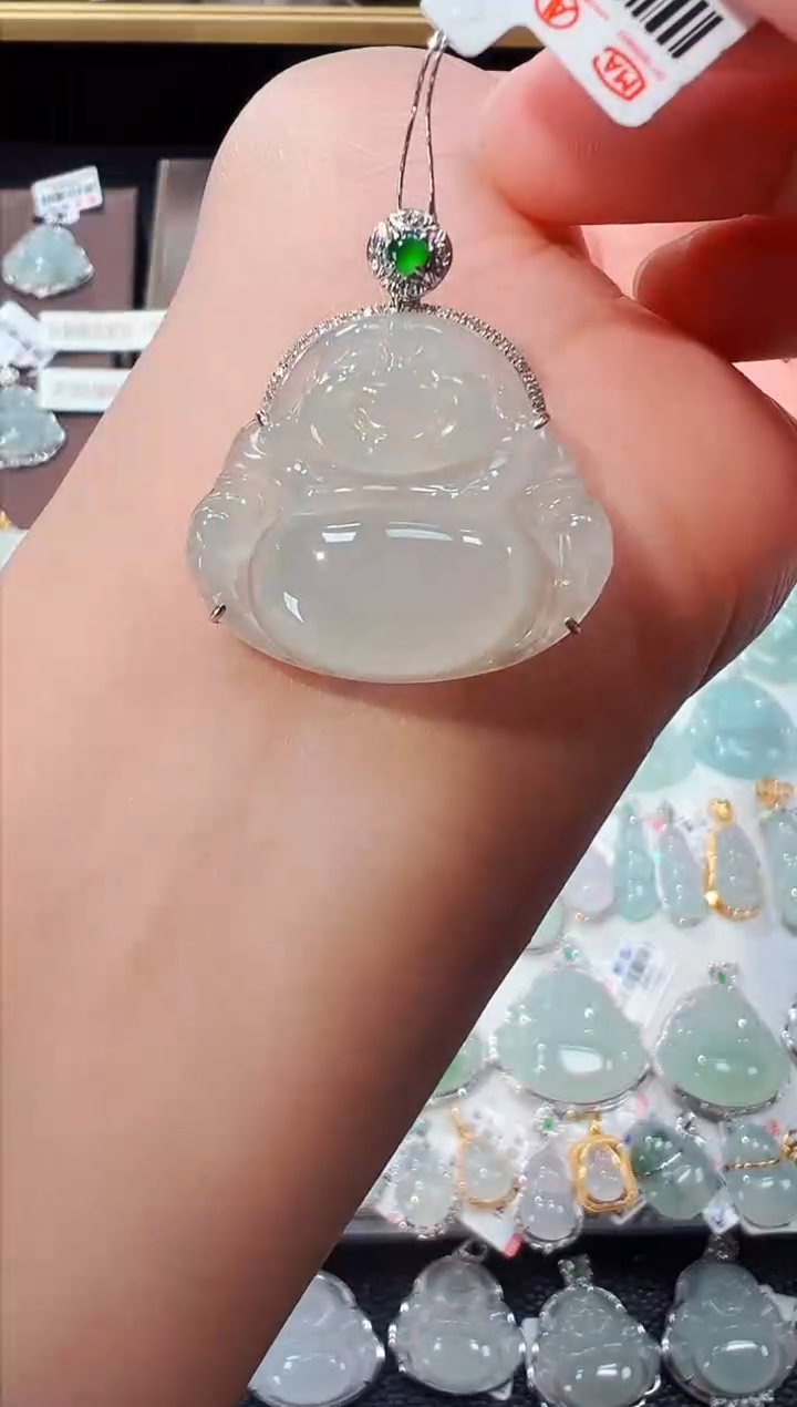 【闪购商品】翡翠吊坠(不含链)18K金镶嵌佛公吊坠997