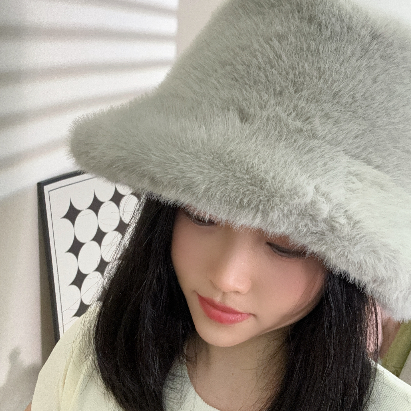 渔夫帽子秋冬保暖显脸小毛毛时尚网红百搭女士帽子