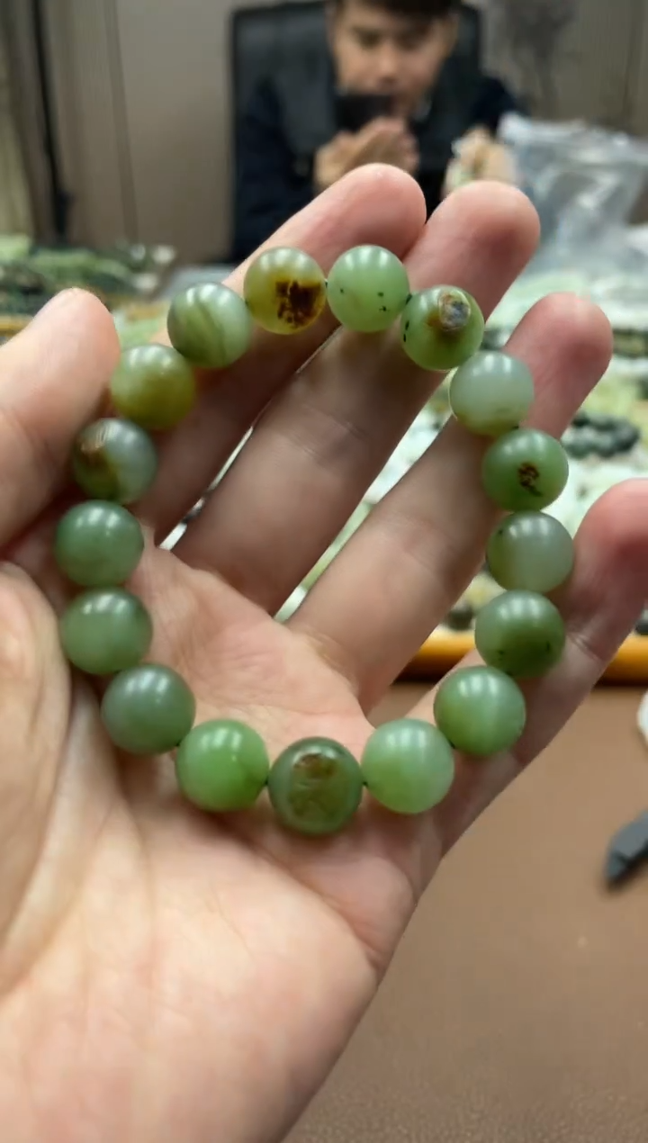 未镶嵌手串和田玉碧玉12