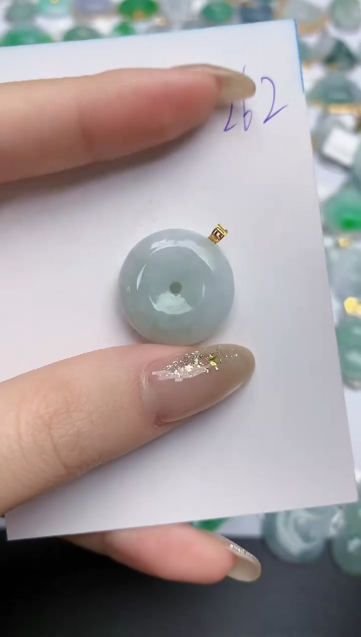 【闪购商品】翡翠颈饰18K金镶嵌天然缅甸翡翠A货