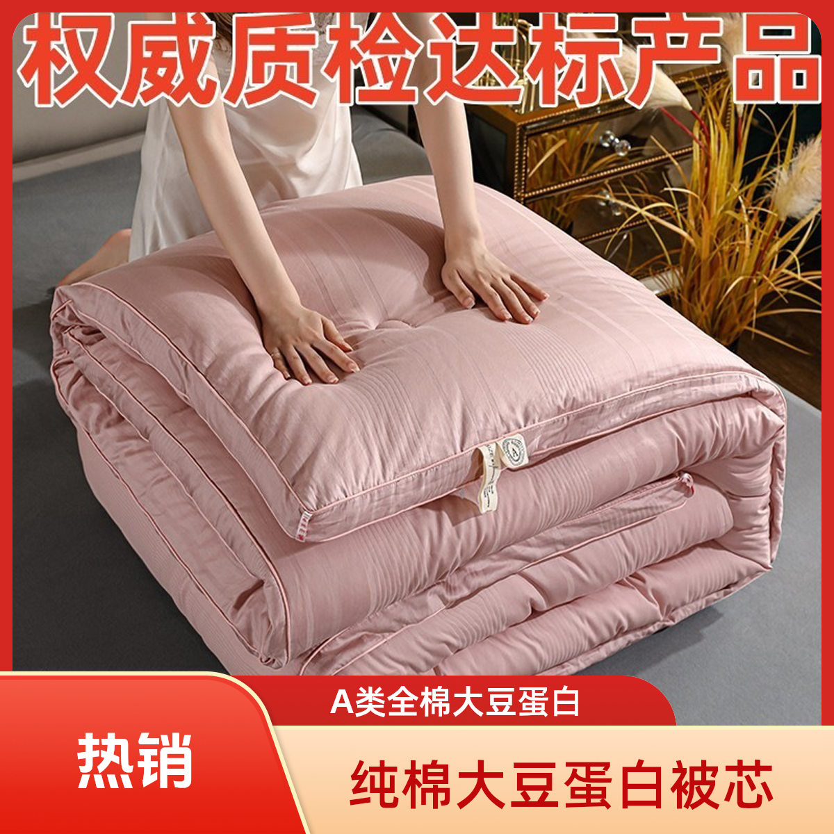 高端棉大豆纤维被子冬季单双人秋冬被被芯加厚棉冬被家用棉被