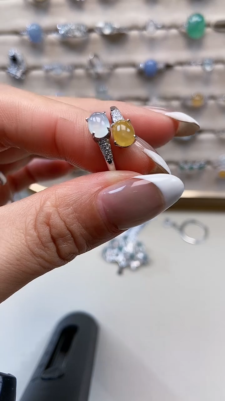 银S925镶嵌戒指翡翠4633