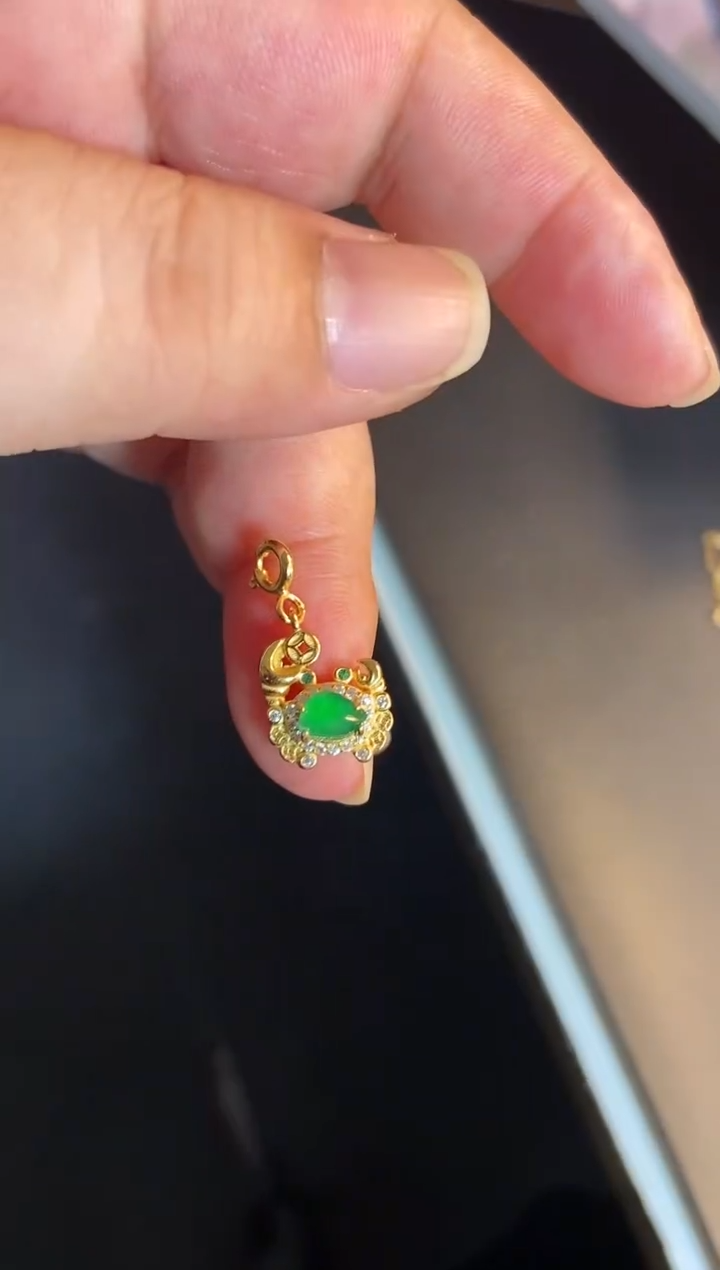 吊坠(不含链)银S925镶嵌翡翠1