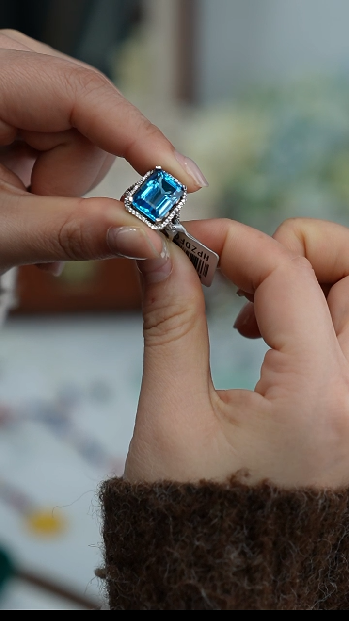 【闪购商品】托帕石戒指银S925镶嵌戒指