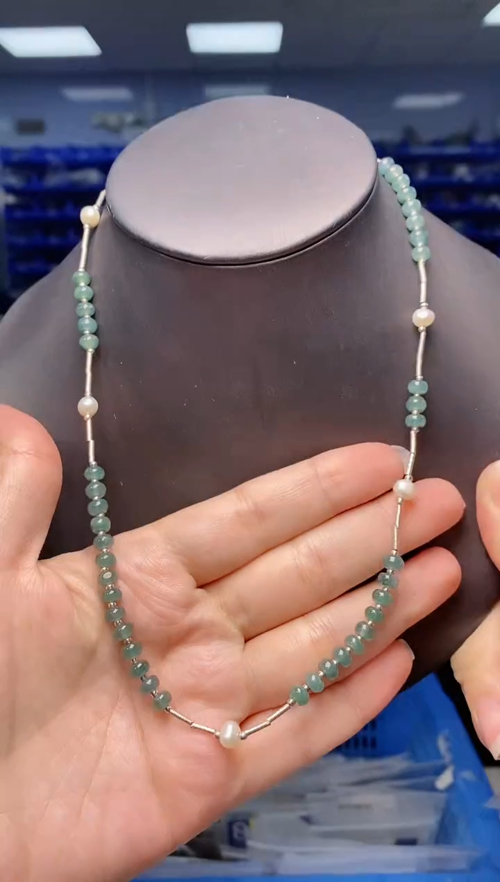 【闪购商品】翡翠颈饰银S925镶嵌   CL6902