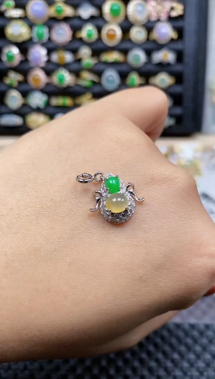 银S925镶嵌戒指翡翠77