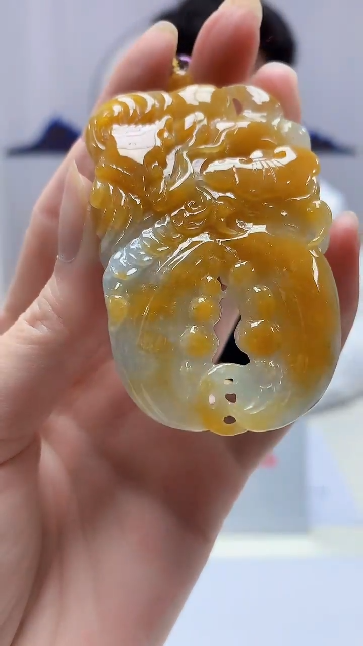 【闪购商品】定制翡翠未镶嵌4688zm-毛货挂件蟹钳262