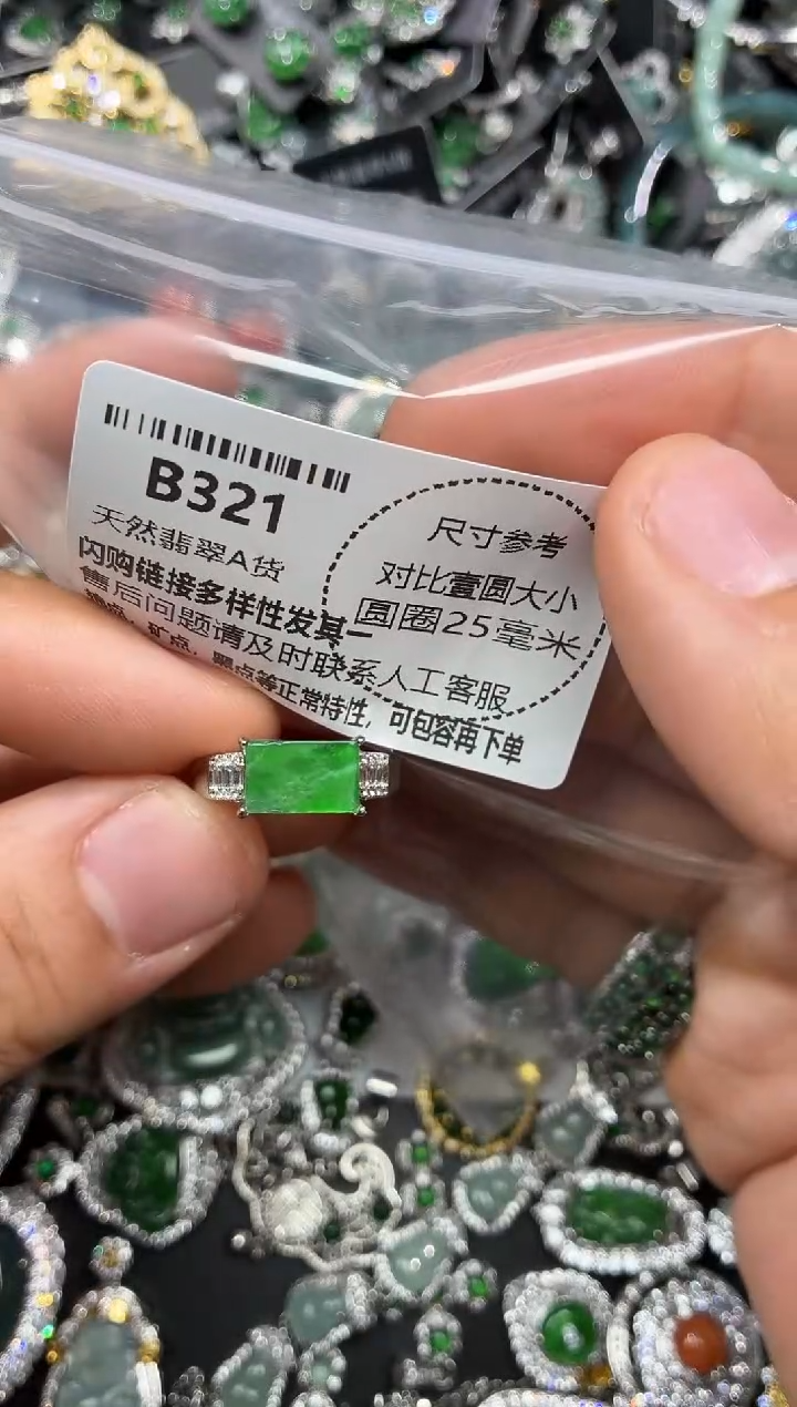 颈饰未镶嵌翡翠B321戒指