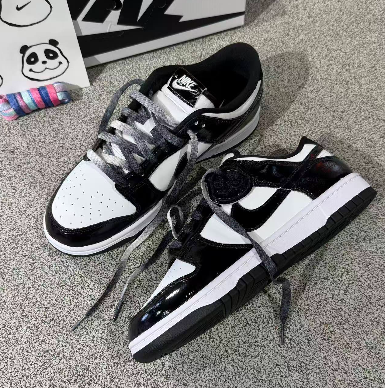 NIKE/耐克男熊猫dunklow四十周年限定配色黑白百搭板鞋HQ1965-100