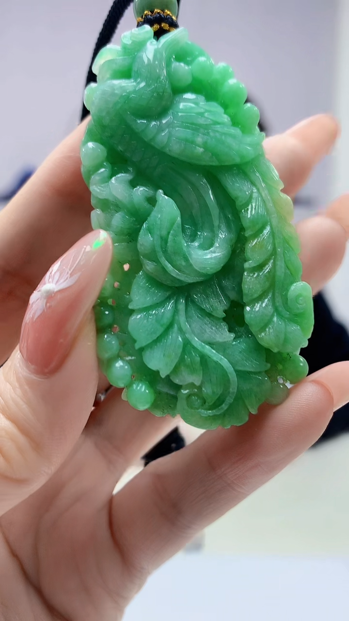 【闪购商品】定制翡翠未镶嵌4917DD-毛货挂件凤凰174