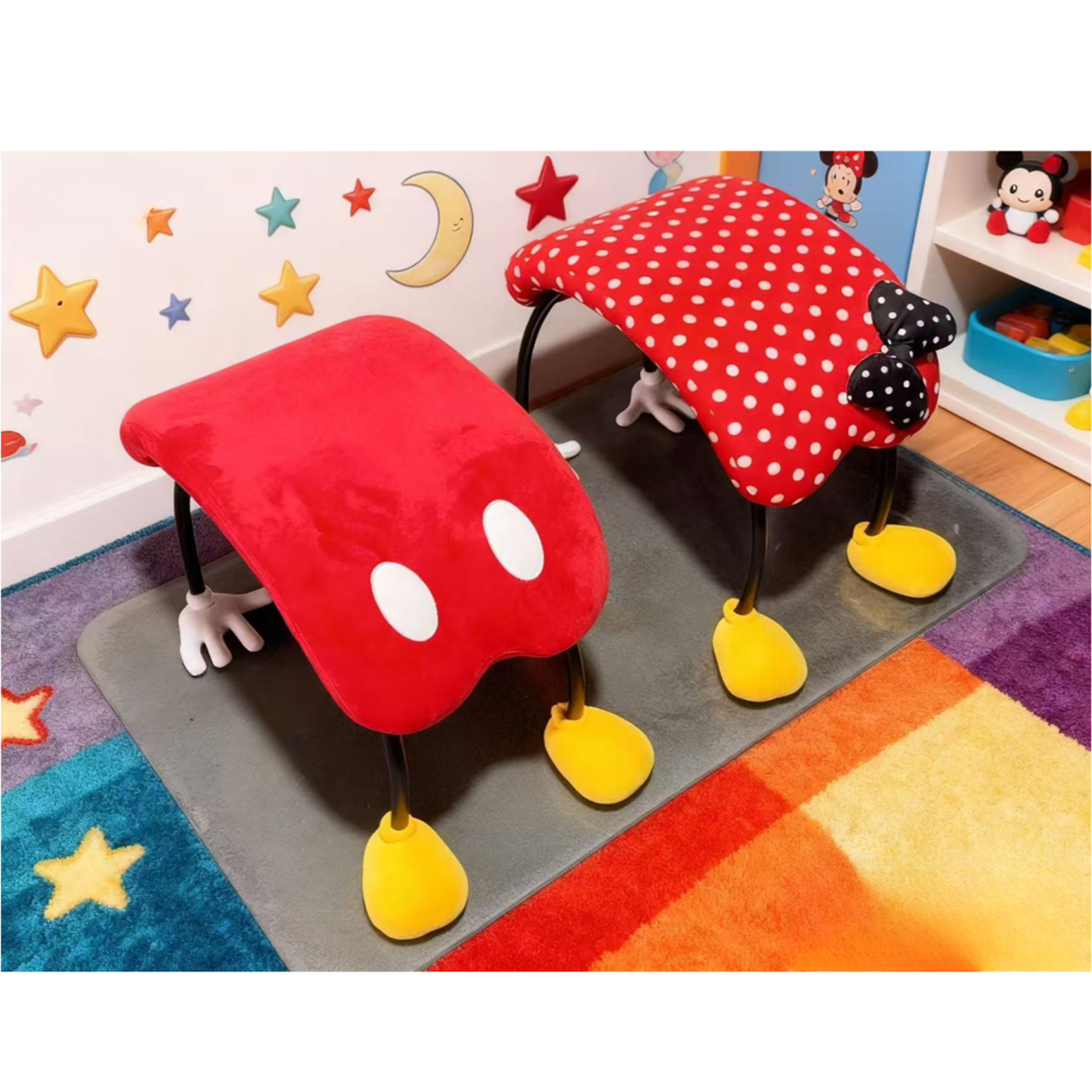 爆款米奇凳子梳妆凳化妆凳米老鼠可爱下腰凳卡通入门换鞋凳小矮凳