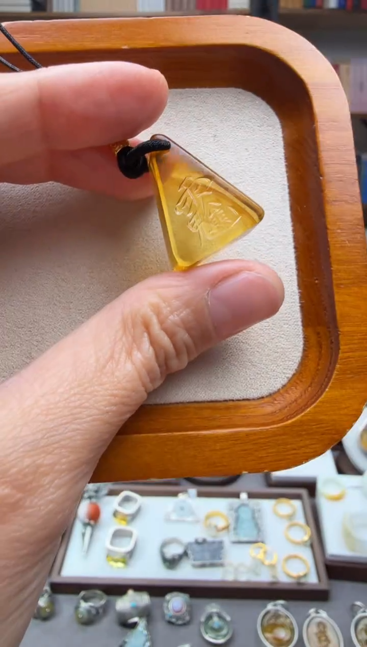 琥珀颈饰未镶嵌手机挂