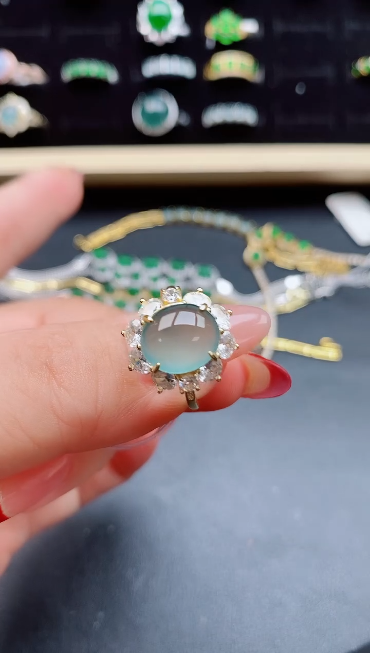 【闪购商品】翡翠戒指银S925镶嵌321321