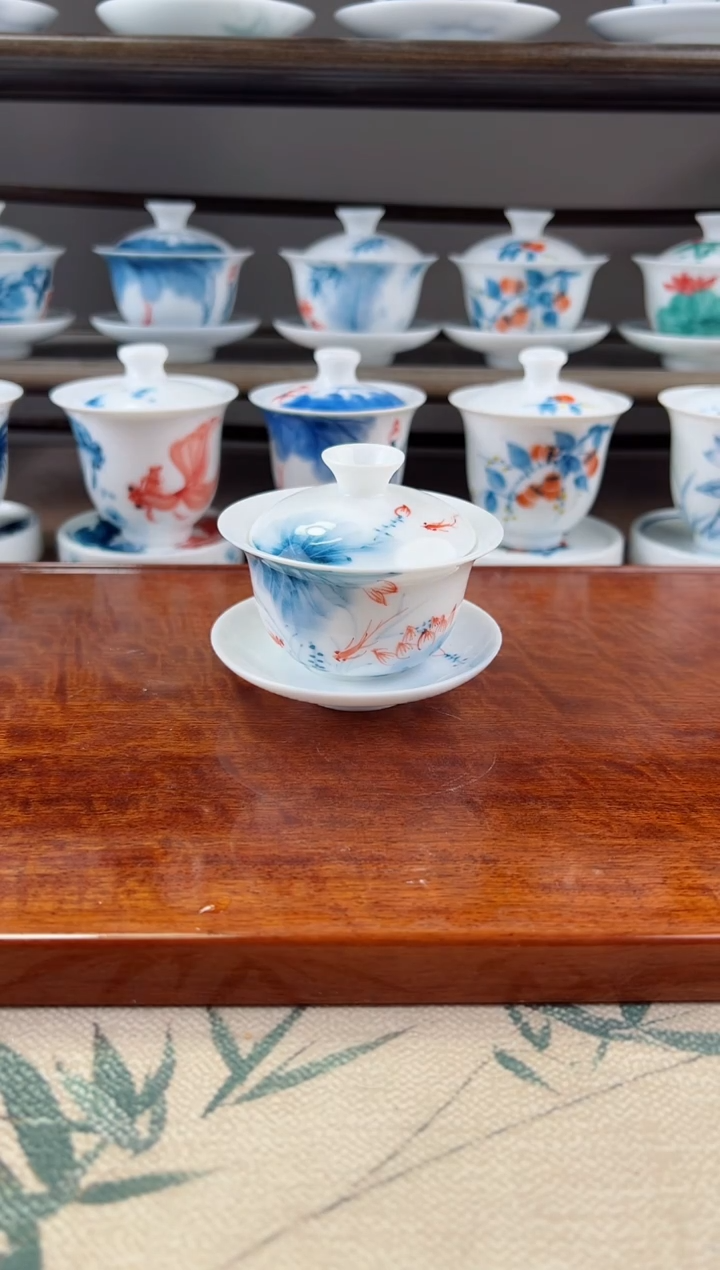 微瑕蓝莲80ml三才盖碗